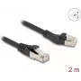 Tīkla kabelis DeLOCK RJ45 Cat.8.1 S/FTP 45° pa kreisi leņķveida 2m melns