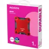 Ārējais SSD ADATA SD620 1 TB, portatīvais, USB 3.2 Gen 2 (Micro-USB B), lasīšana 520 MB/s, rakstīšana 460 MB/s, triecienizturīgs, sarkans