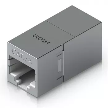 Inline RJ45 savienotājs UBIQUITI UACC-RJ45-COUPLER-C6A kompakts — RJ45 Cat6A inline savienojums