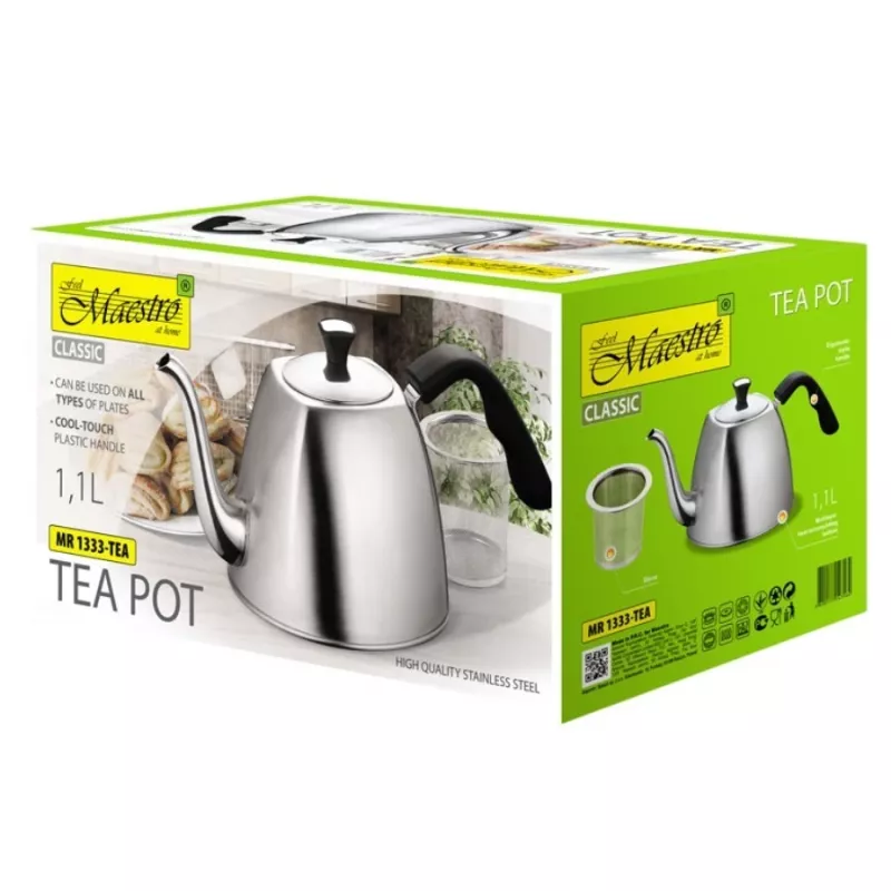 Maestro MR-1333-Tea tējkanna tējai un zālēm, 1,1 l, nerūsējošais tērauds
