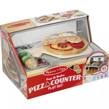 Virtuves rotaļu komplekts Spin Master Melissa & Doug Top & Bake Pizza Counter, picas gatavošanas rotaļu komplekts