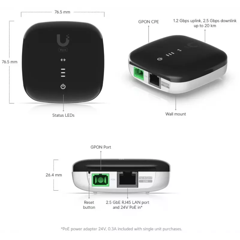 Ubiquiti WaveFiber ONU, 5 komplekts