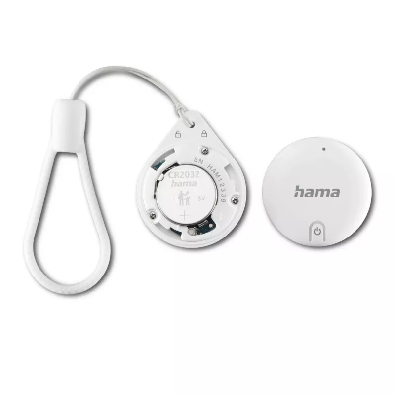 HAMA Item Finder 00185815 Bluetooth Apple Find My aplikācijai, balts — atslēgu, somu un citu priekšmetu izsekotājs