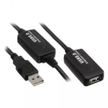 USB kabelis Kindermann 5771000115 USB 2.0 15 m Melns