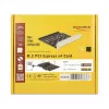 DeLOCK 89888 PCIe interfeisa karte ar četriem M.2 slotiem SATA diskiem
