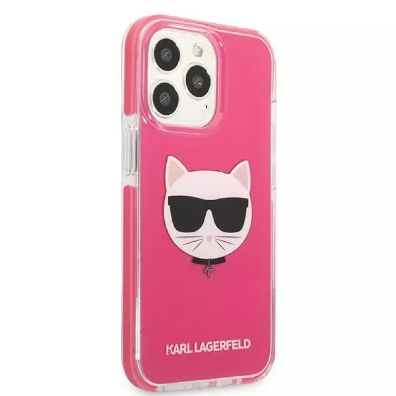 Karl Lagerfeld KLHCP13XTPECPI Cietais maciņš iPhone 13 Pro Max 6.7 Fuksija/FUSCHIA Choupette Head