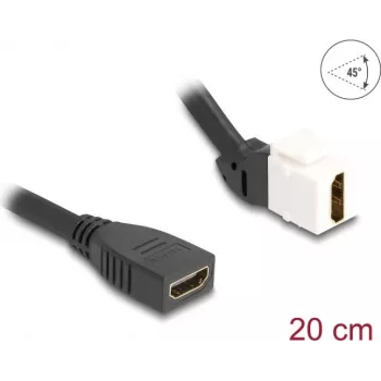 DeLOCK Keystone Modulis Kabelis HDMI sieviete-sieviete 45° leņķis 8K 60 Hz 20 cm melns