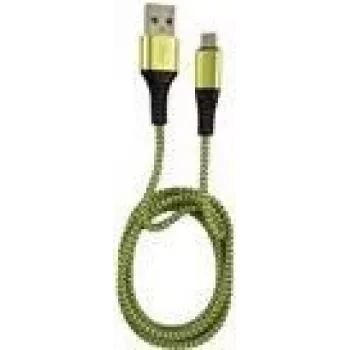 LC-Power USB kabelis USB-A uz Micro-USB 1m melns/zaļš (LC-C-USB-MICRO-1M-7)