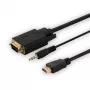 SAVIO CL-198 HDMI–VGA kabelis ar audio, 1.8 m