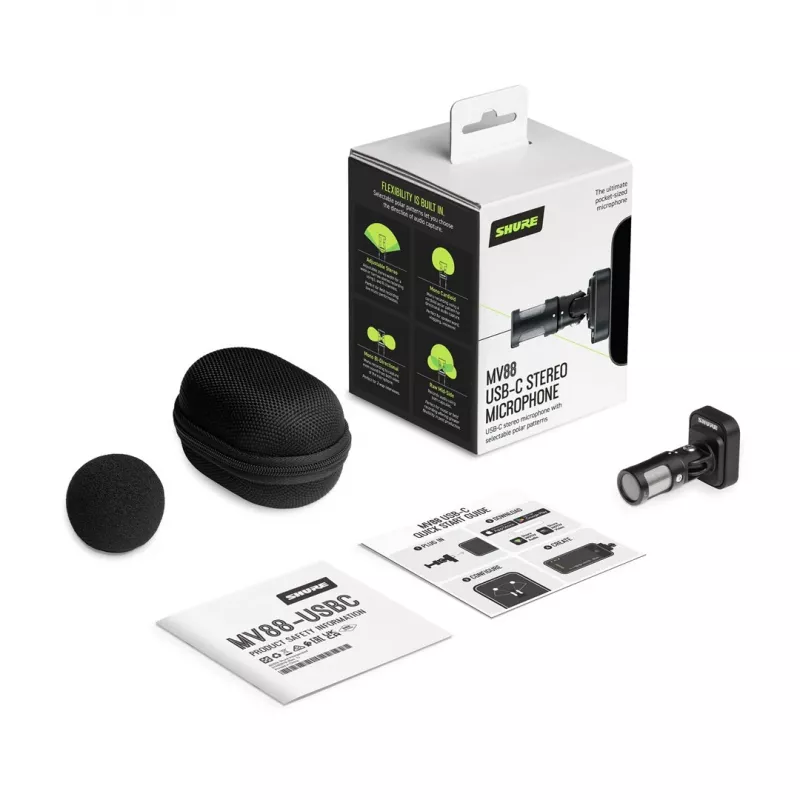 Shure MV88-USBC – stereo mikrofons ar USB-C savienotāju