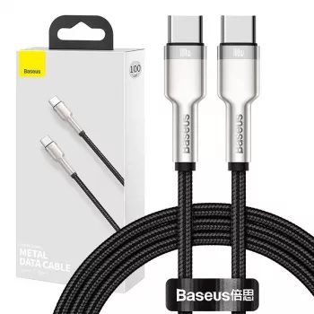 USB-C uz USB-C kabelis Baseus CATJK-C01, USB 3.2 Gen 1, 1 m, Melns