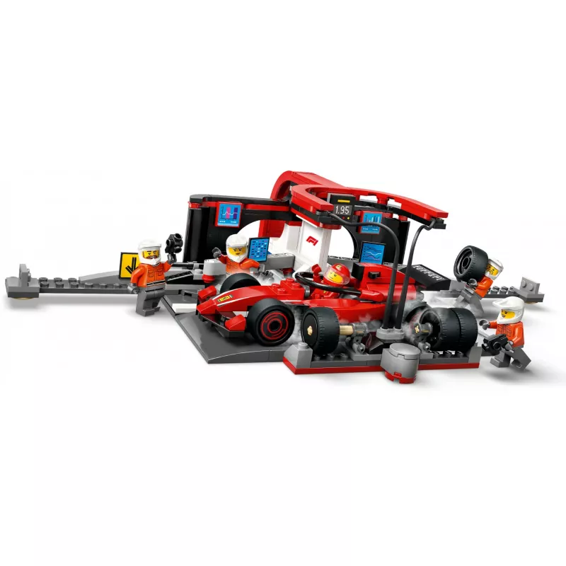 LEGO City F1 Pit Stop komplekts 60443 — Ferrari F1 mašīna, 322 detaļas, 5 minifigūras, vecumam no 6 gadiem