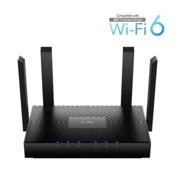 Cudy WR3000 bezvadu maršrutētājs Gigabit Ethernet divjoslu (2,4 GHz / 5 GHz) Melns