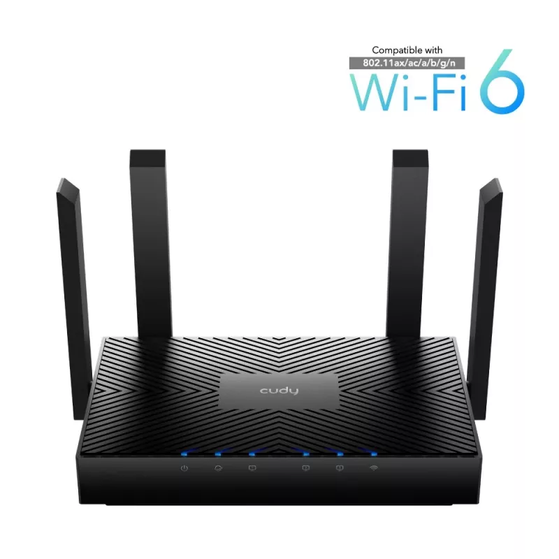 Cudy WR3000 bezvadu maršrutētājs Gigabit Ethernet divjoslu (2,4 GHz / 5 GHz) Melns