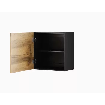 Pie sienas montējams skapis cama meble VIGO 50×50×30 cm melns / Wotan ozols