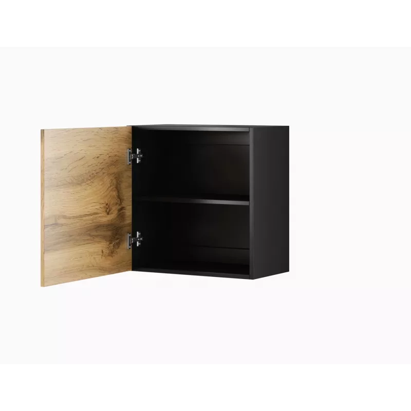 Pie sienas montējams skapis cama meble VIGO 50×50×30 cm melns / Wotan ozols