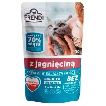 Slapjā kaķu barība Frendi Gabaliņi jēra mērcē — 100 g