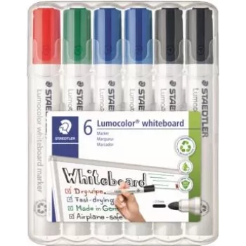 Baltās tāfeles marķieris Staedtler 351 WP6 X, jauktas krāsas, 2.0 mm gals