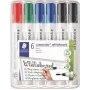Baltās tāfeles marķieris Staedtler 351 WP6 X, jauktas krāsas, 2.0 mm gals