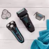 Rotācijas skuveklis Remington R6000 — 3 rotējošas galviņas, slapjā & sausā skūšana, bezvadu, 60 min darbība, izvelkamais trimeris, melns