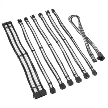 Kabeļa pagarinājuma komplekts Kolink Core Pro COREPRO-EK-12VT1-BWH — 12V mātesplate GPU 2x6-pin, Jet Black/White