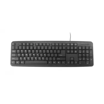 Gembird KB-U-103-RU biroja tastatūra, USB, QWERTY, angļu/krievu, melna