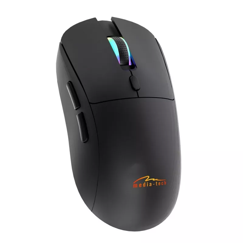 Bezvadu pele MEDIA-TECH MT1124 BT/RF Silent & Recharge — ambidekstrāla, 3200 DPI, Bluetooth + 2,4 GHz USB, 6 pogas, uzlādējama