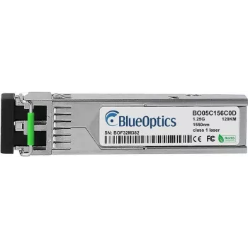 SFP modulis saderīgs ar HPE X120 JD103A BlueOptics© BO05C156C0D, LC-Duplex, 1000BASE-ZX, viens režīms, 1550nm, 100km, DDM, 0°C/+70°C (JD103A-BO)