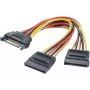 Renkforce Power Y-Adapter 1× SATA strāvas spraudnis 15-pin uz 2× SATA strāvas ligzdām 15-pin, 0.15 m, melns/sarkans/dzeltens