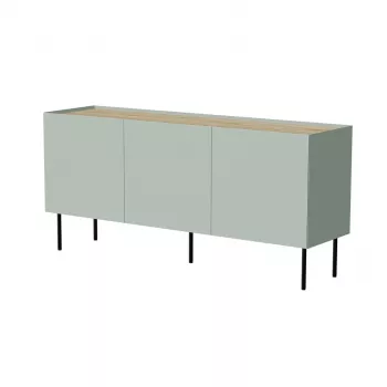 Kumode cama meble FELLINI 150×40×70 cm, olīvu ar eļļota ozola virsmu, MDF rāmis