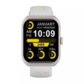 Viedpulkstenis Colmi P86 Gold ar Bluetooth un sirdsdarbības monitoru
