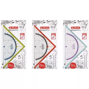 Trīsstūris Herlitz 11367950 Plastmasas Zils Sarkans Caurspīdīgs Dzeltens 16 cm