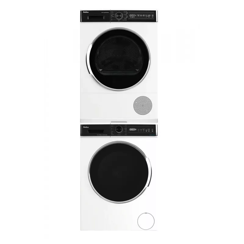 Brīvi stāvoša veļas mazgājamā mašīna AMICA WA3S712BLiSHB, 7 kg, 1200 RPM, 2100 W, LED displejs, Melnas durvis