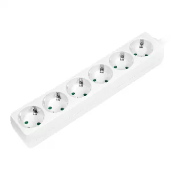 Pagarinātājs LogiLink LPS238 1,5m 6 kontaktligzdas Balts