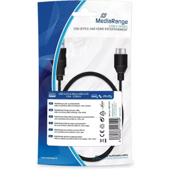 USB pagarinātāja kabelis MediaRange MRCS154 USB 2.0 1.8m Melns