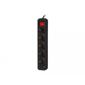 Pagarinātājs Lanberg PS1-05F-0300-BK 3m 5 AC kontaktligzdas Iekštelpām Melns