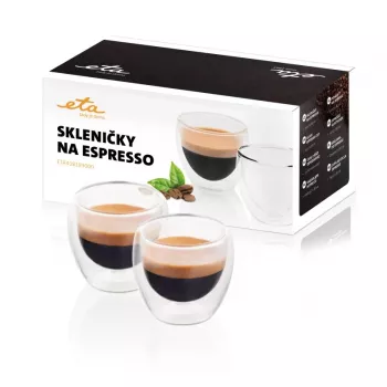 ETA Espresso stikla komplekts 80 ml caurspīdīgs borosilikāts