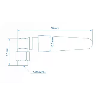 Teltonika LTE antena 003R-00296, 5dBi, SMA-vīrišķais, leņķveida