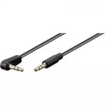 Wentronic Goobay 3,5 mm ligzdas savienojuma kabelis, melns, 1,5 m - 3,5 mm ligzdas spraudnis (3 kontaktu, stereo) > 3,5 mm ligzdas spraudnis (3 kontaktu, stereo) 90° (67784)