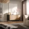 Kumode CAMA MERCI 151 x 40 x 74 cm — melna / artisan ozols, skaidu plātne