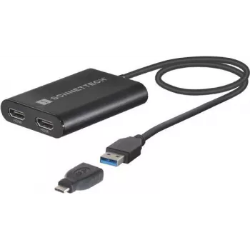 USB grafikas adapteris Sonnet USB3-DHDMI — līdz 3840 x 2160, USB 3.0, melns