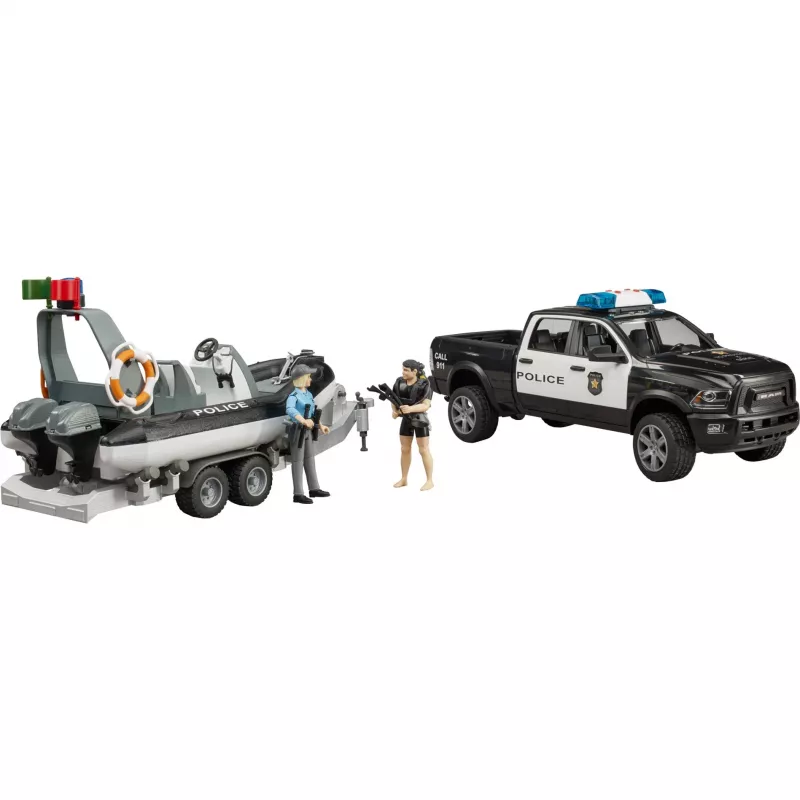 Dodge RAM 2500 Policijas pikaps ar laivu