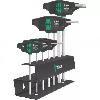 T-rokturu komplekts Wera Series 400 454/7 HF, 7-daļīgs T-rokturu sešstūra un skrūvgriežu komplekts