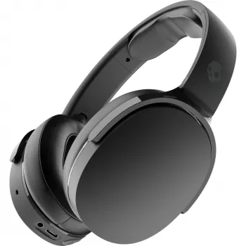 Austiņas virs auss Skullcandy Hesh Evo — vadu un Bluetooth 5.0, 36 h akumulators, USB-C, 3,5 mm, salokāmas, trokšņu slāpēšana, melnas