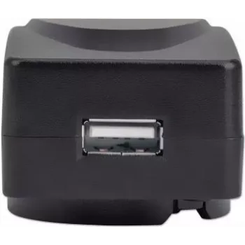 Manhattan sienas lādētājs ar USB-A, UK/EU/USA adapteriem, melns