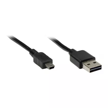 GoodConnections USB 2.0 EASY Plug A – Mini-B vads, melns, 1m