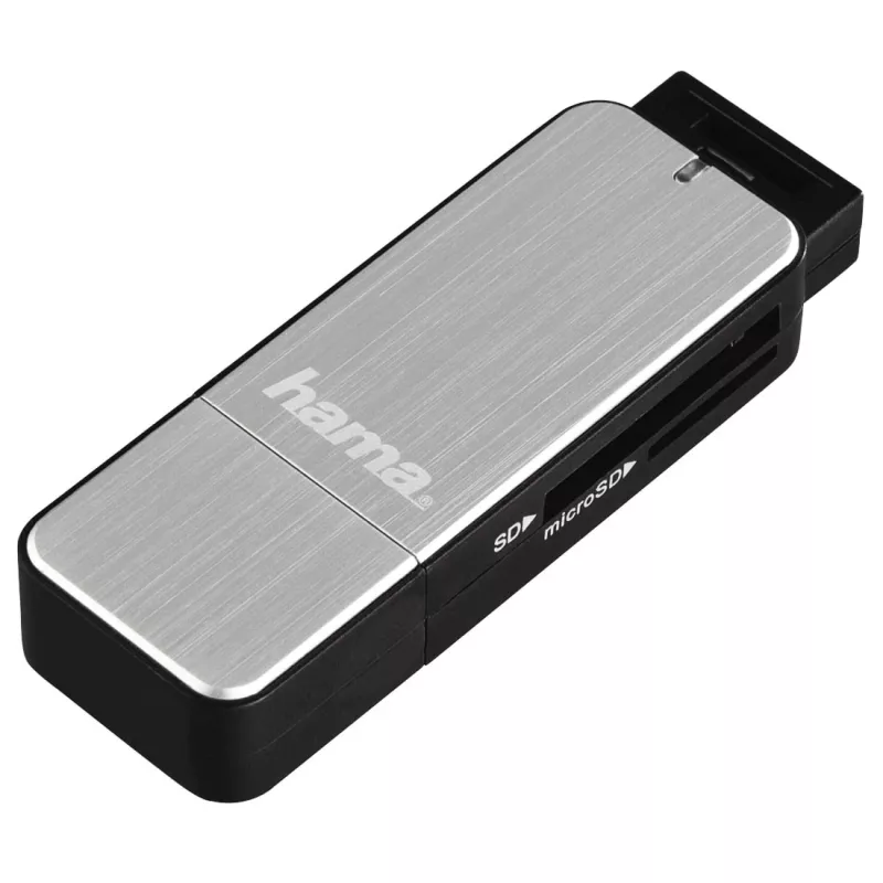 Hama 123900 karšu lasītājs USB 3.2 Gen 1 (3.1 Gen 1) Melns, Sudrabs