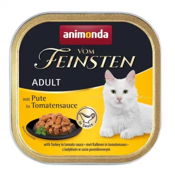 Slapjā kaķu barība Animonda Vom Feinsten Tītars tomātu mērcē, 100 g trauciņš, bezgraudu, pieaugušiem kaķiem
