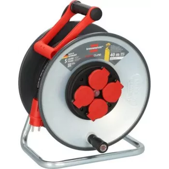 Kabeļa spole Brennenstuhl 9191400110, 4 kontaktligzdas, 40 m, melna/sarkana