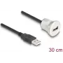 USB kabelis DeLOCK 88181 USB 2.0 0,3m USB A melns sudrabs